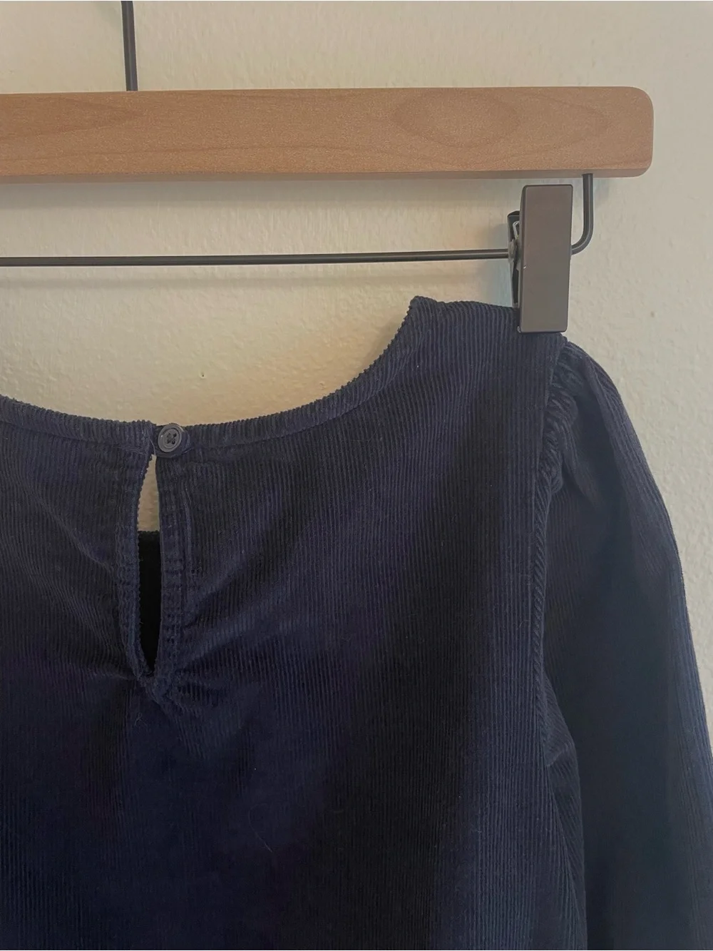 Girls' Navy Long Sleeve Tiered Dress